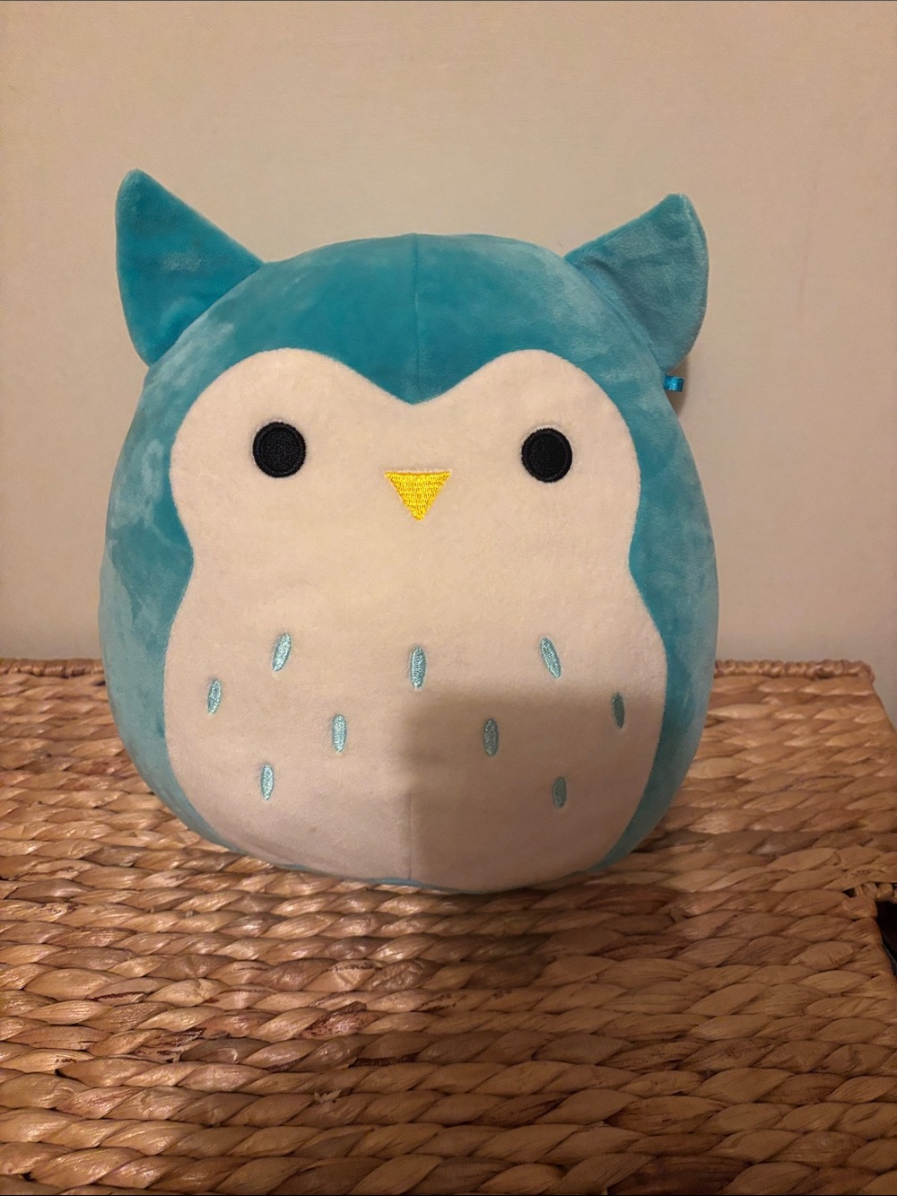 Squishmallows Plush Owl Pillow in Teal and Cream NWOT
